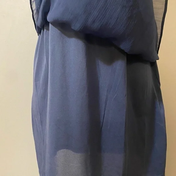 American Eagle Outfitters women’s junior’s dress small sheer navy - Picture 6 of 8